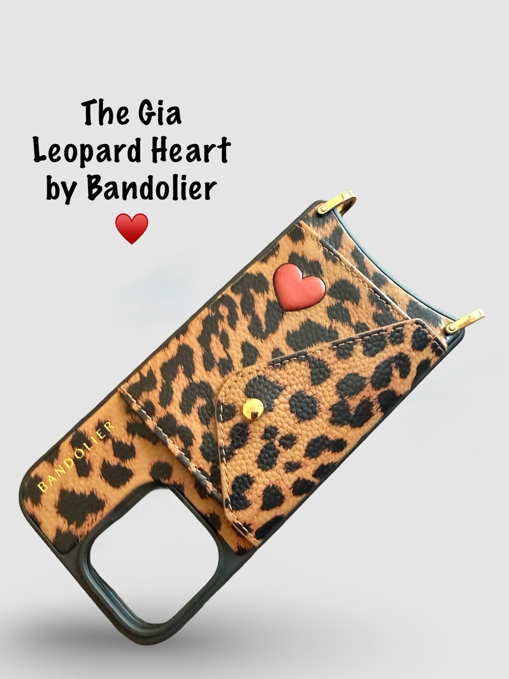 Bandolier Gia Leopard Heart Case for 16 Pro Max♥️